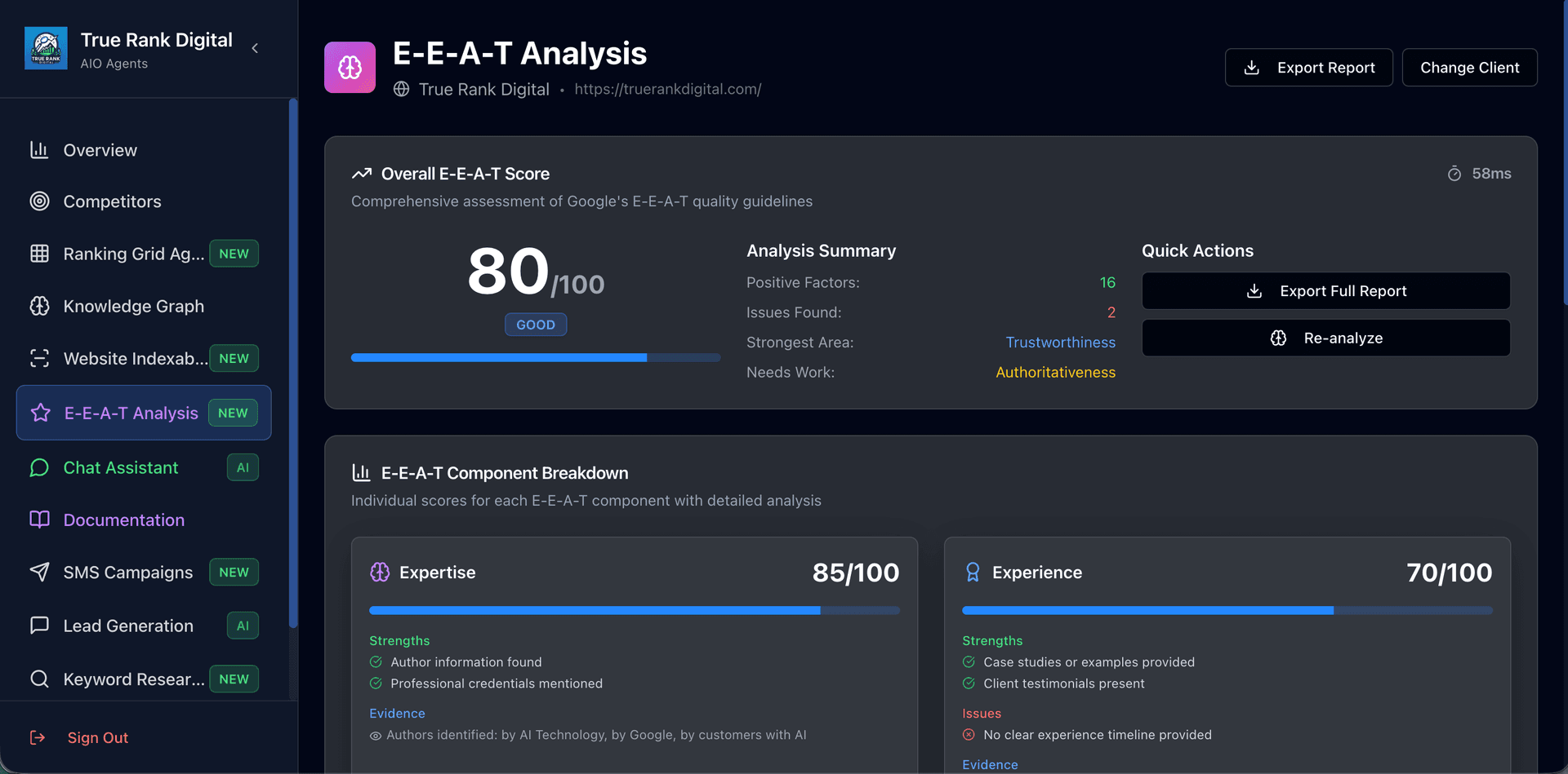 E-E-A-T Analysis Engine