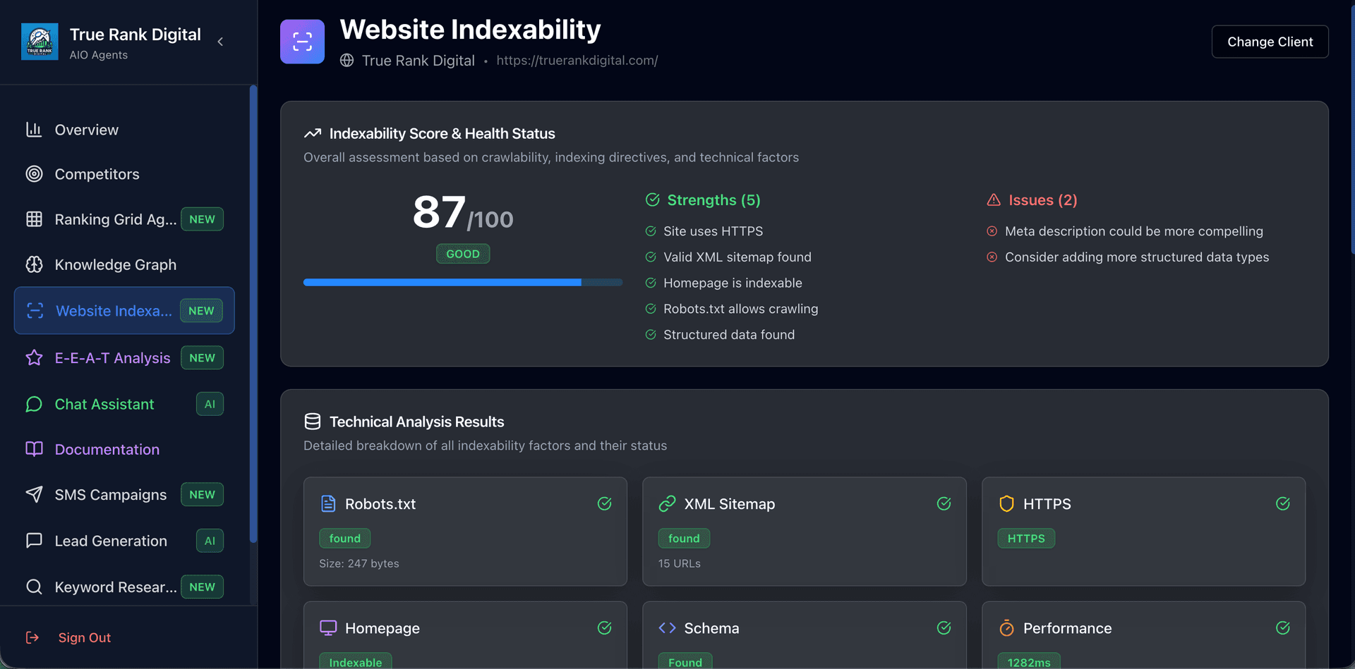 Indexability Analysis Engine